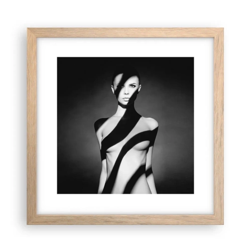 Plakat i ramme af lyst egetræ - I blænding og skygge - 30x30 cm