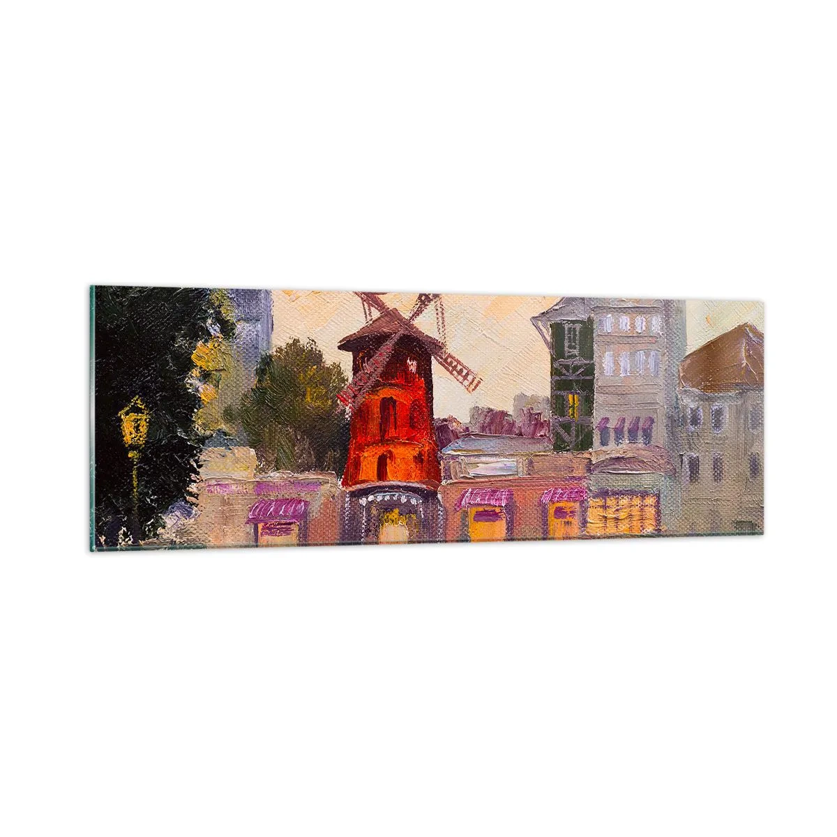 Billede på glas - Parisiske ikoner - Moulin Rouge - 90x30 cm