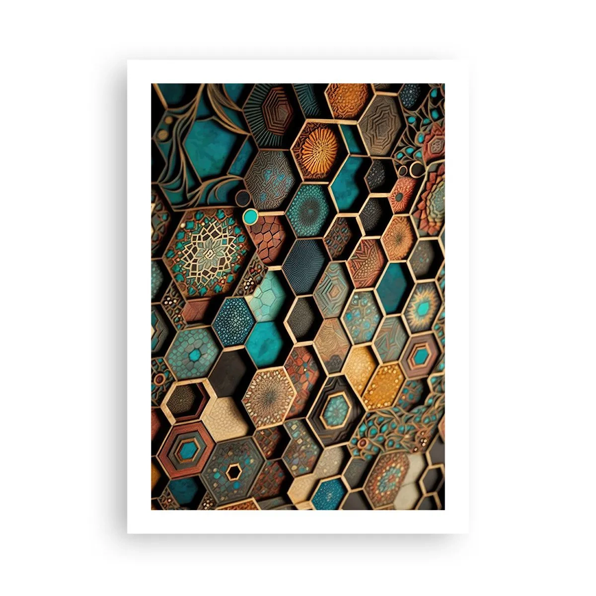 Plakat - Arabiske ornamenter - en variation - 50x70 cm