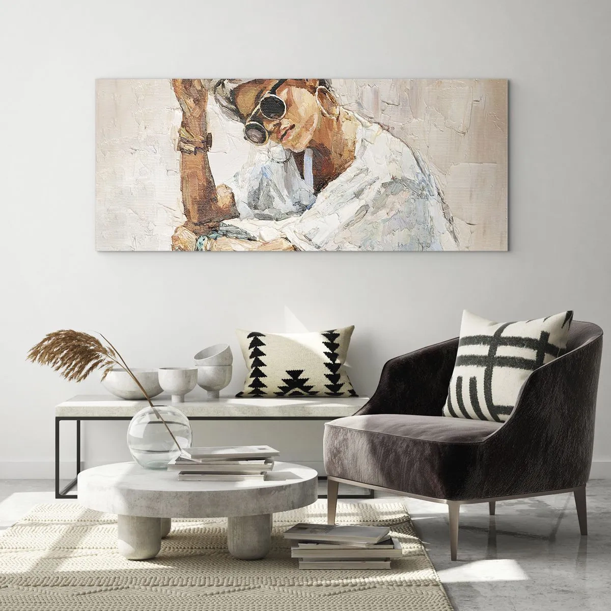 Billede på glas - Portræt i fuldt sollys - 160x50 cm