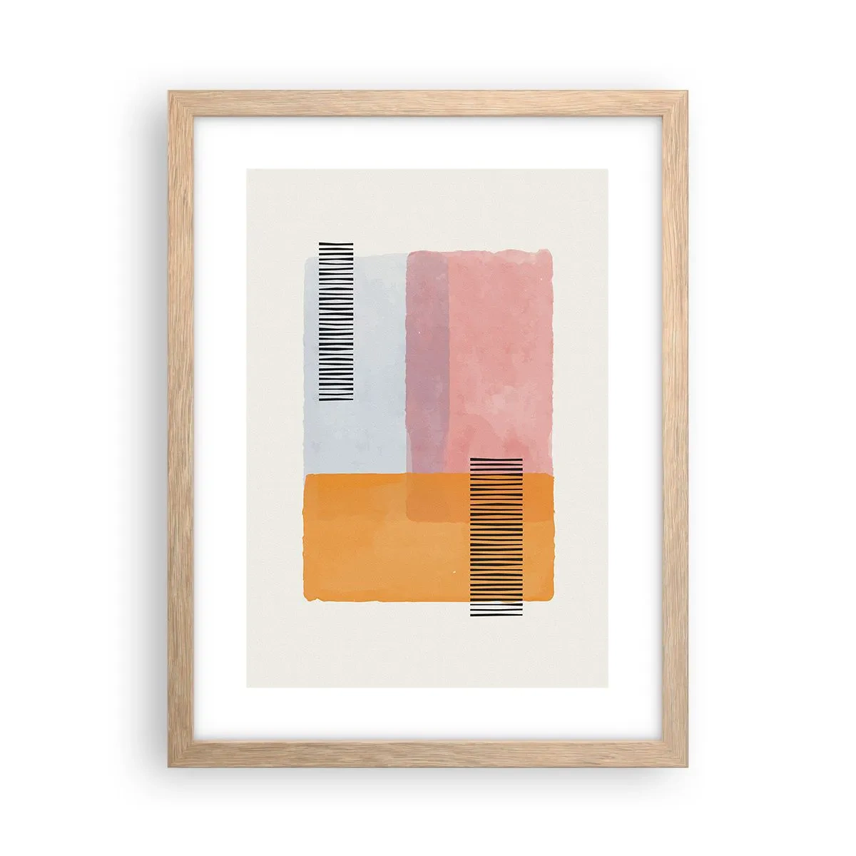 Plakat i ramme af lyst egetræ - Fra hjørne til hjørne - 30x40 cm