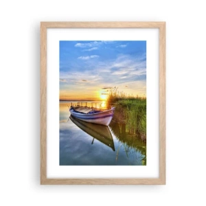 Plakat i ramme af lyst egetræ - Bugt med opfyldte drømme - 30x40 cm