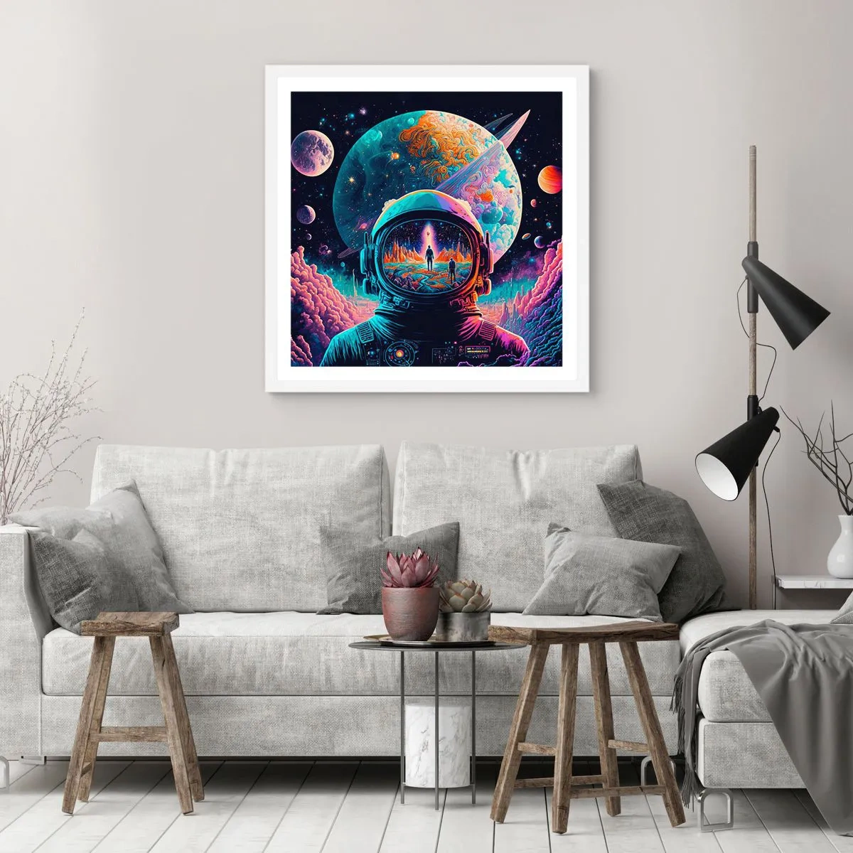Plakat i hvid ramme - Filosoffer har aldrig drømt - 50x50 cm