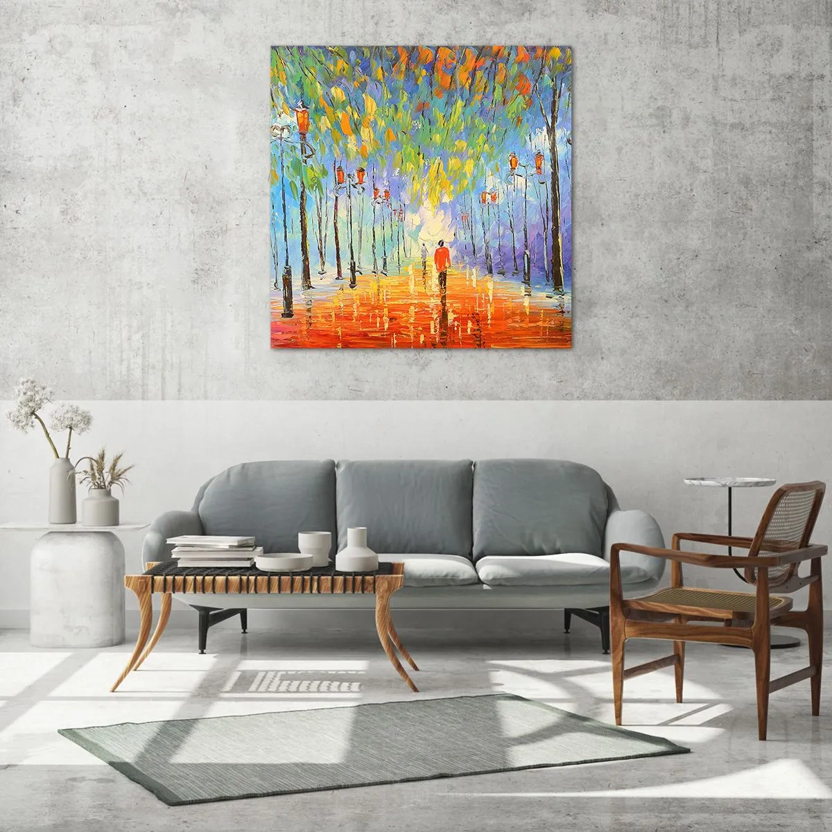 Billede på glas - Nattens sang om regnen - 50x50 cm