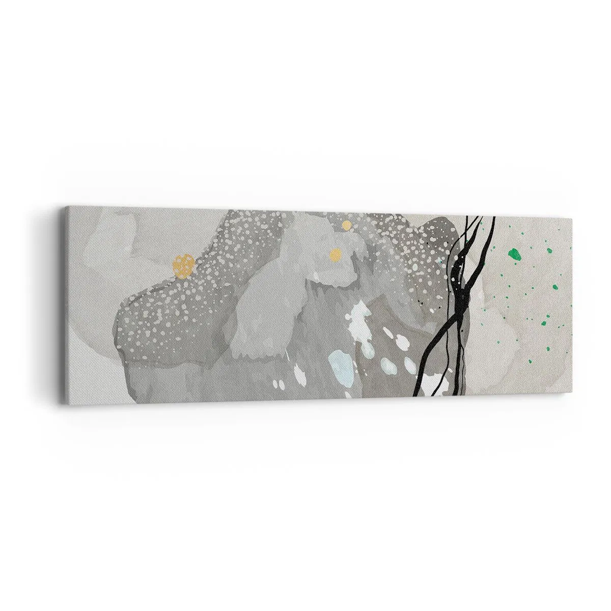 Lærredstryk - Billede på lærred - Organisk komposition - 90x30 cm