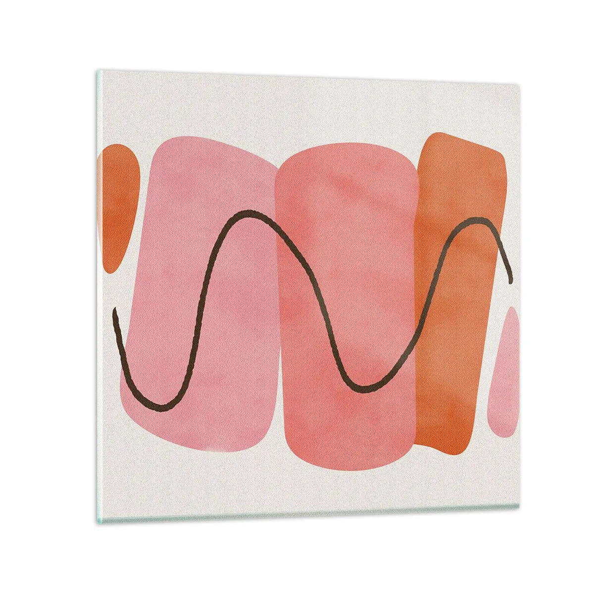 Billede på glas - Formernes blide bevægelse - 70x70 cm