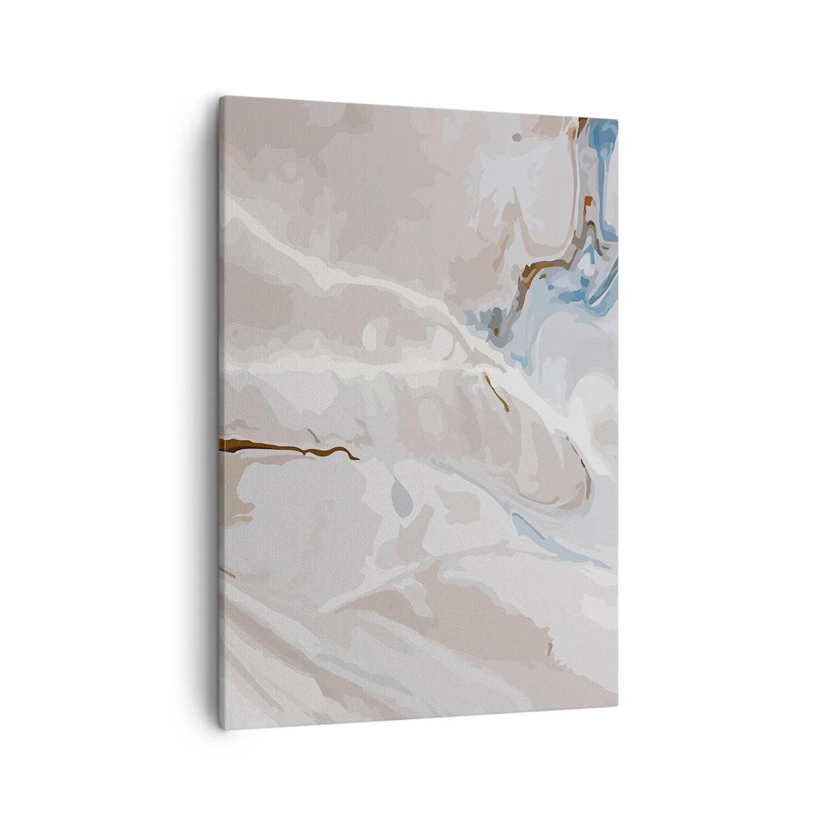 Lærredstryk - Billede på lærred - Blå slynger sig under det hvide - 50x70 cm