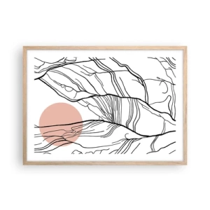 Plakat i ramme af lyst egetræ - I et netværk af kviste - 70x50 cm