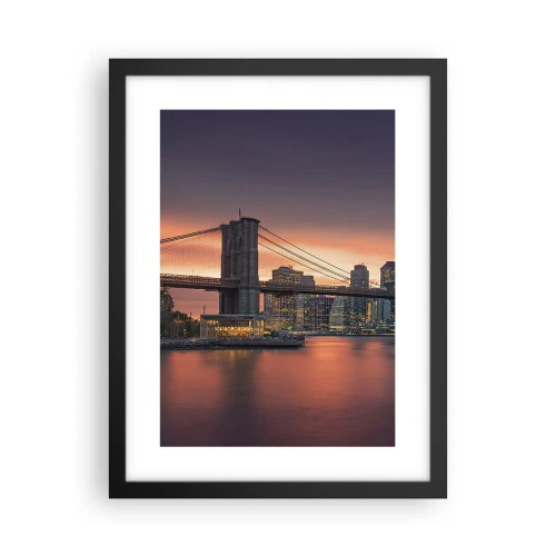 Plakat i sort ramme - Sænket i lilla stilhed - 30x40 cm