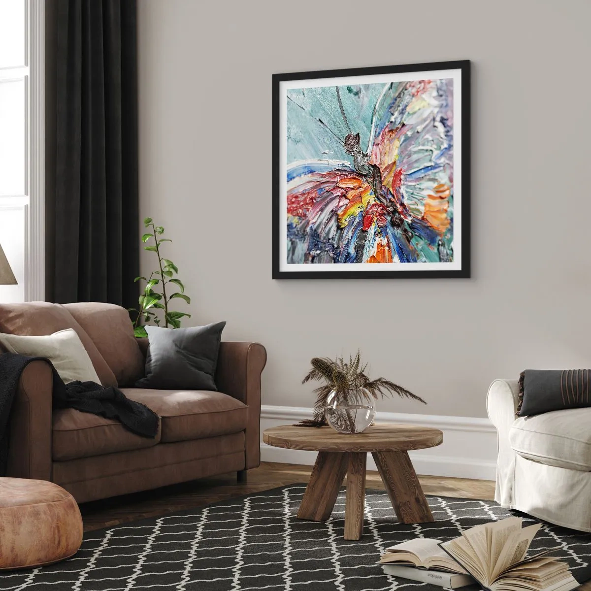 Plakat i sort ramme - Malet af naturen - 60x60 cm