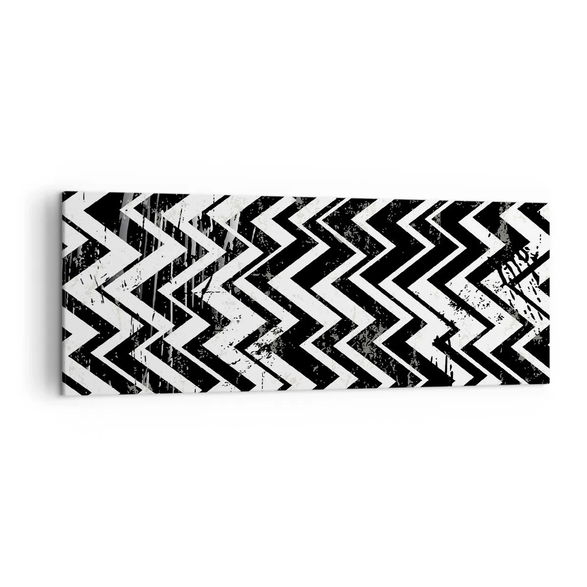 Lærredstryk - Billede på lærred - Zig-hvid, zag-sort - 140x50 cm