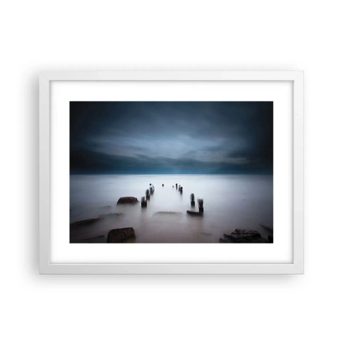 Plakat i hvid ramme - En betænksom sø - 40x30 cm