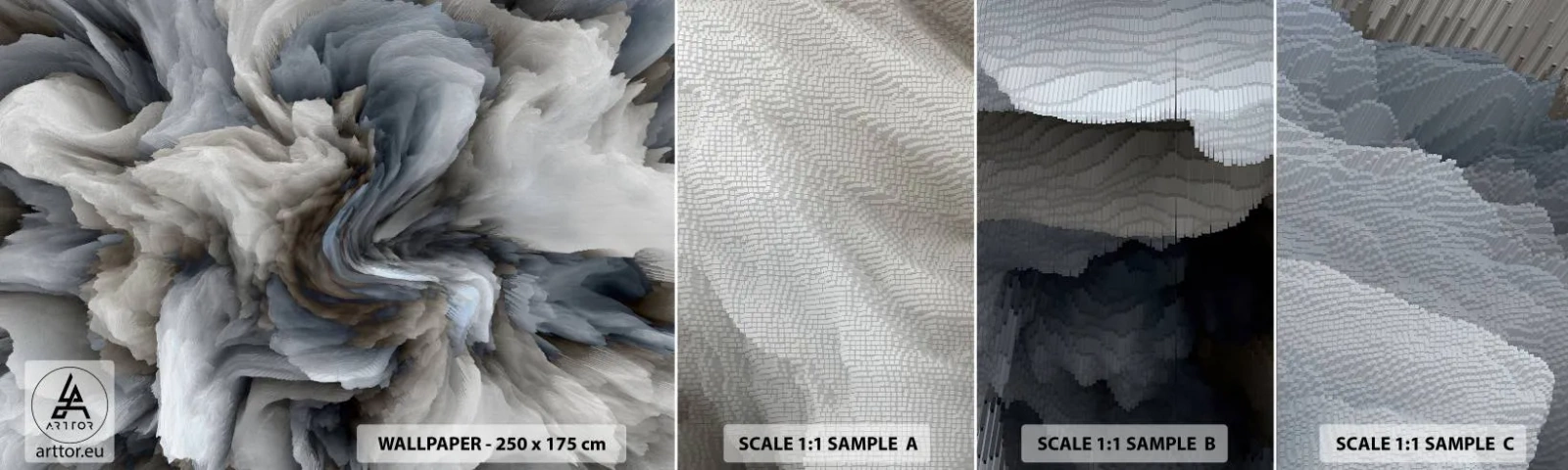 Fototapet Prøve Standard Eco - Sten og blomst - 3D, Tredimensionel, Stykke - 100x30 cm