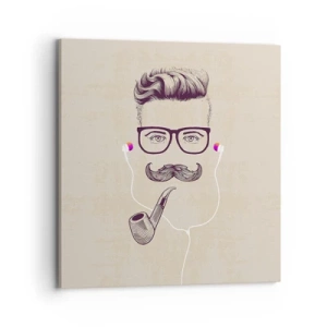 Lærredstryk - Billede på lærred - En rigtig mand? - 70x70 cm