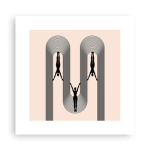 Plakat - På hovedet nedad - 30x30 cm