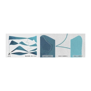 Prøve Fototapet Premium Canvas - Abstraktion: en turkis sammensætning - Minimalisme, Elementer, Abstraktion - 100x30 cm