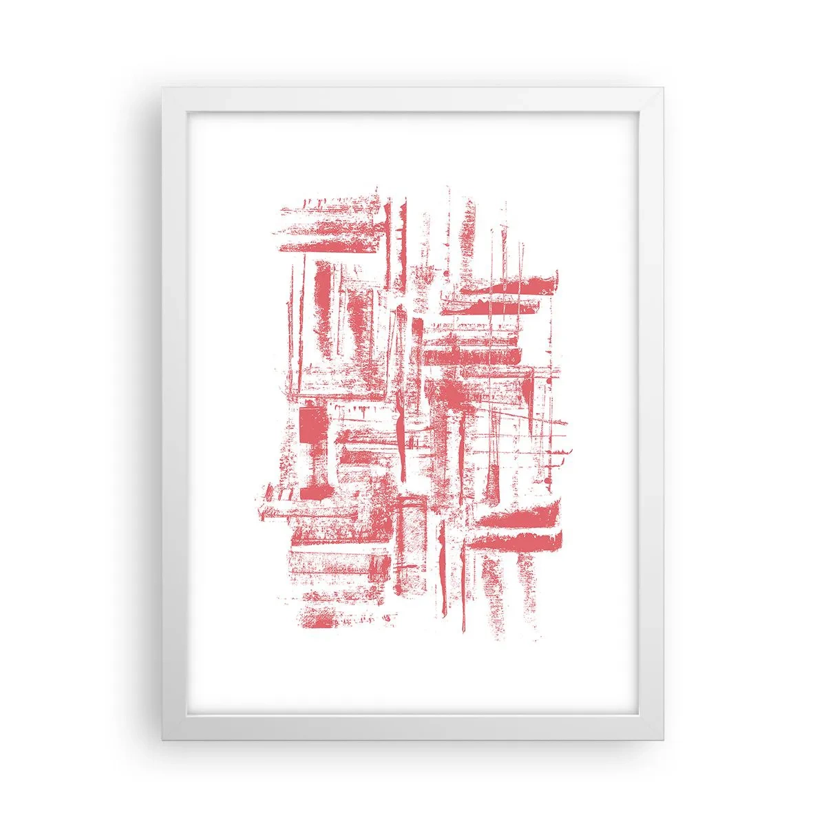 Plakat i hvid ramme - Rød by - 30x40 cm