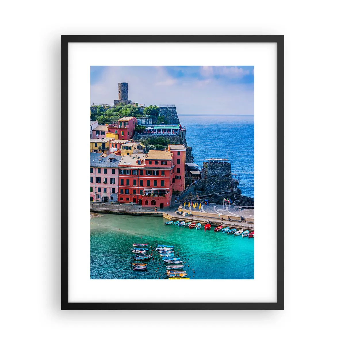 Plakat i sort ramme - Middelhavets magiske by - 40x50 cm