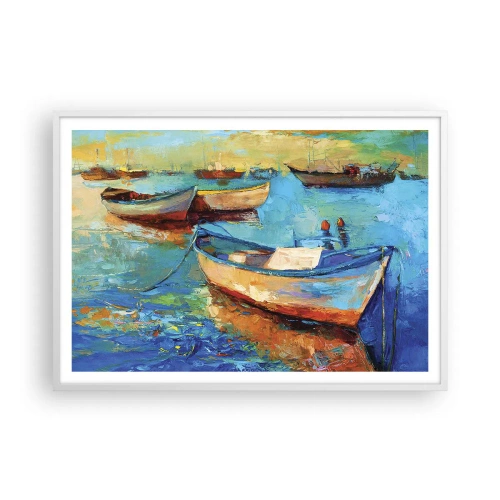 Plakat i hvid ramme - I den sydlige bugt - 100x70 cm