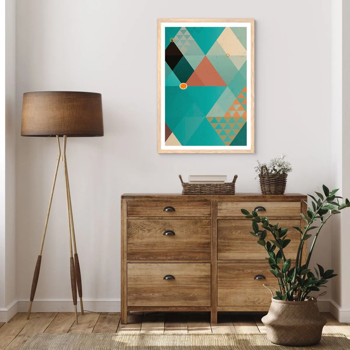 Plakat i ramme af lyst egetræ - Enhed af mangfoldighed, mangfoldighed af enhed - 70x100 cm