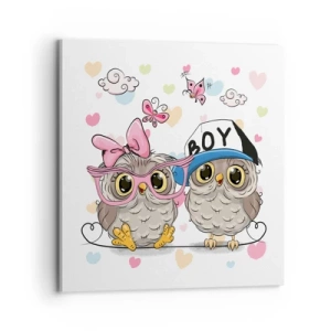 Lærredstryk - Billede på lærred - Lad os elske hinanden! - 70x70 cm