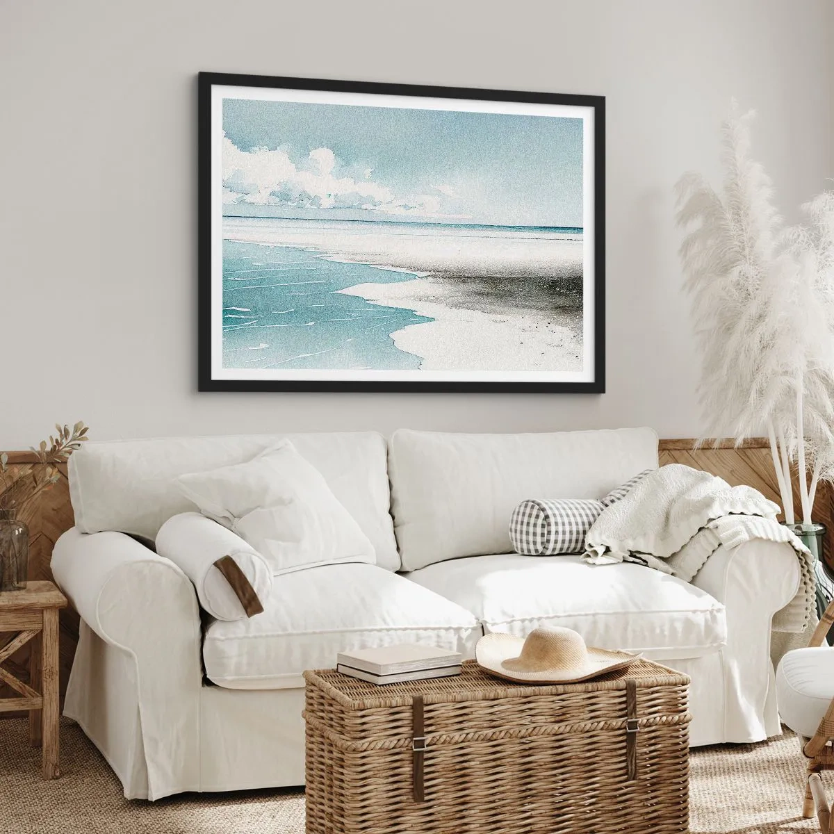 Plakat i sort ramme - Blidt tidevand - 70x50 cm