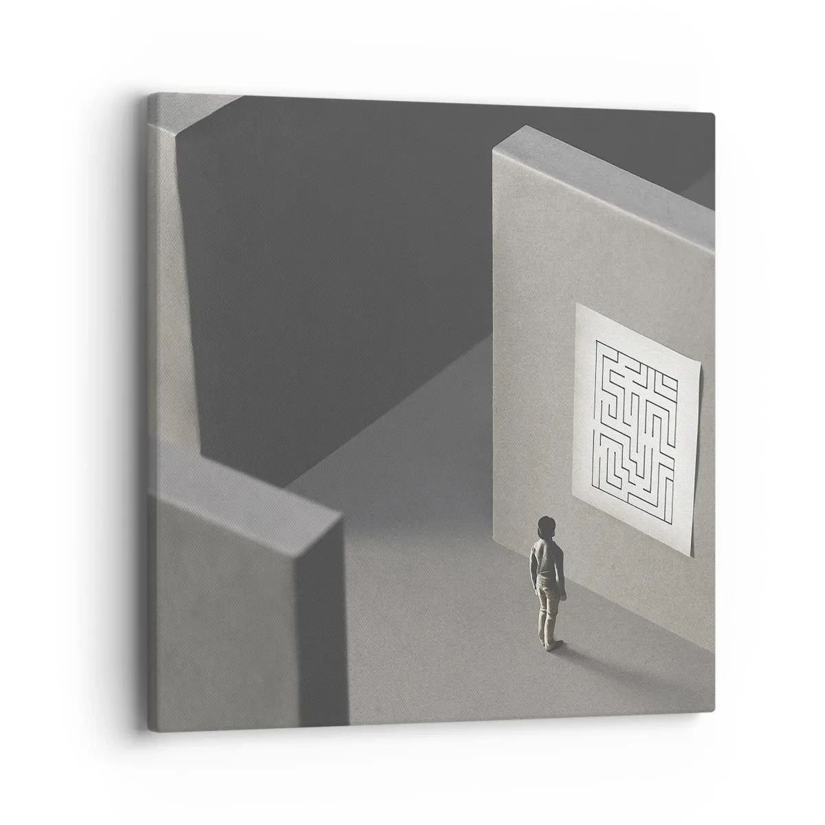 Lærredstryk - Billede på lærred - Men hvor er jeg? - 40x40 cm