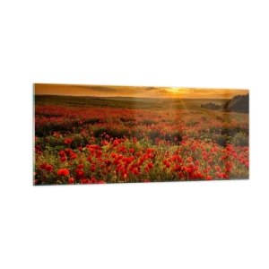 Billede på glas - Blandt bølgerne af raslende enge, blandt flodblomster - 100x40 cm