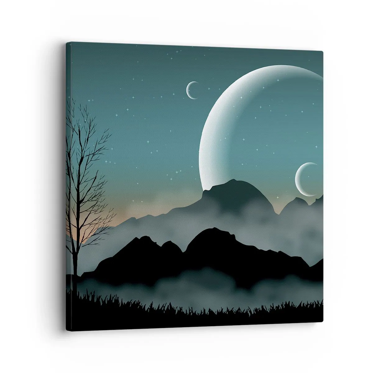 Lærredstryk - Billede på lærred - Karneval i den stjerneklare nat - 30x30 cm