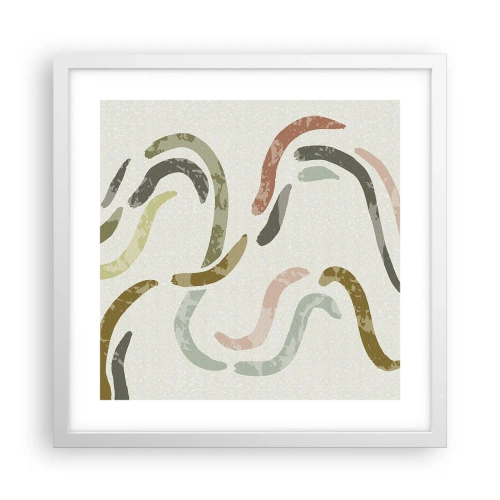 Plakat i hvid ramme - Abstraktionens glade dans - 40x40 cm