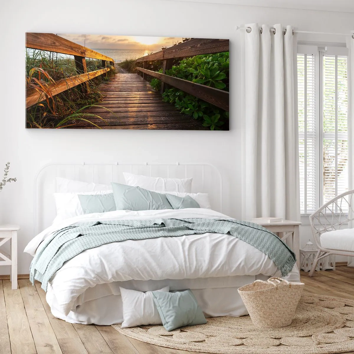 Lærredstryk - Billede på lærred - Og direkte til kysten - 140x50 cm