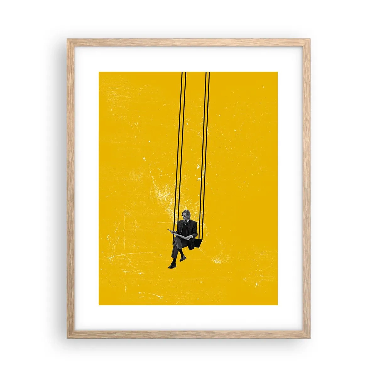 Plakat i ramme af lyst egetræ - En dag som alle andre - 40x50 cm