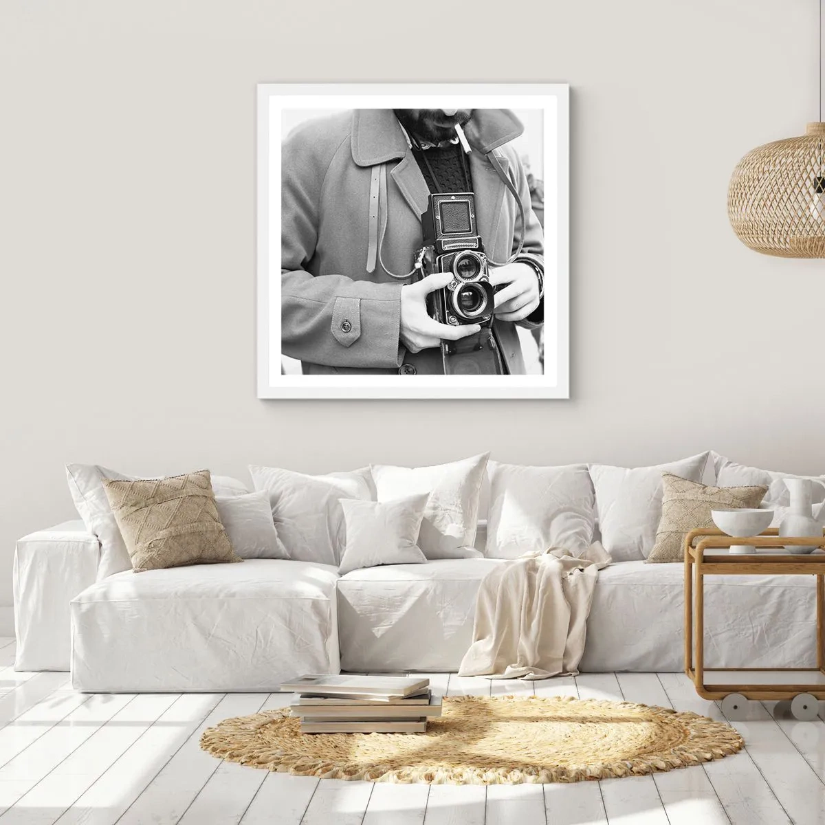 Plakat i hvid ramme - I retro stil - 50x50 cm