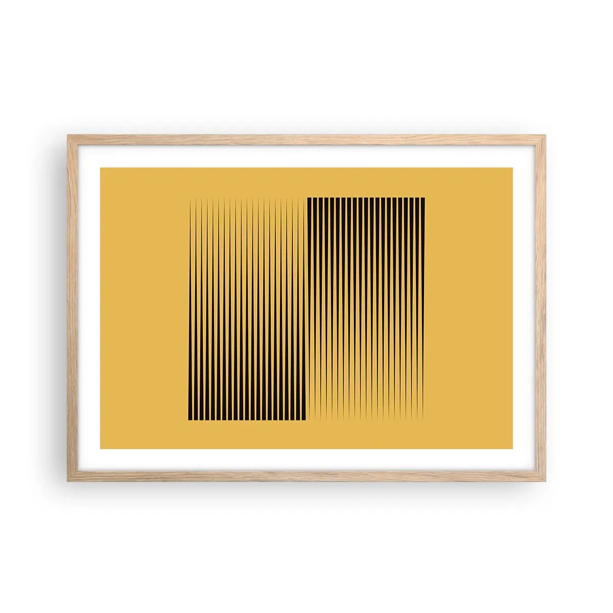 Plakat i ramme af lyst egetræ - Modsætningernes kvadrat - 70x50 cm