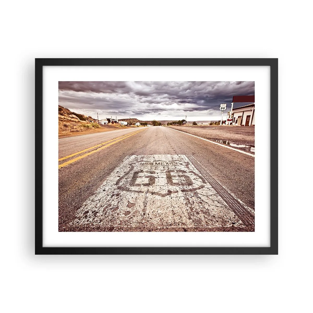 Plakat i sort ramme - Mother Road - amerikansk legende - 50x40 cm