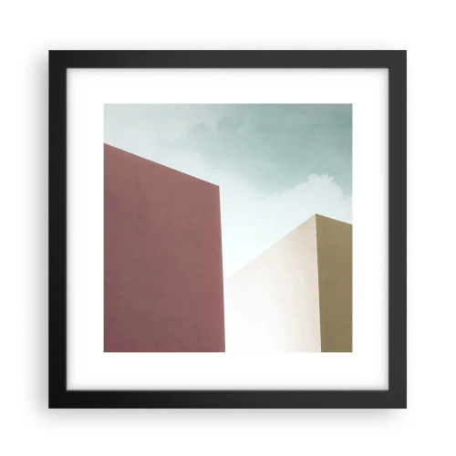 Plakat i sort ramme - Geometri af en solrig sommer - 30x30 cm