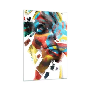 Billede på glas - Farverig personlighed - 70x100 cm