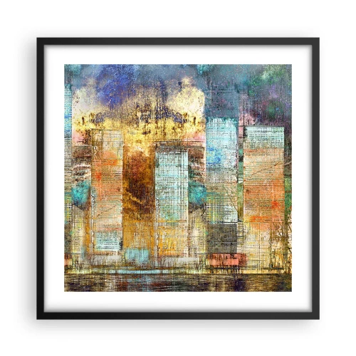 Plakat i sort ramme - Solrig metropol - 50x50 cm