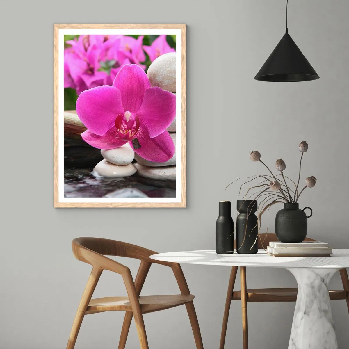 Plakat i ramme af lyst egetræ - Du hviler allerede - 70x100 cm