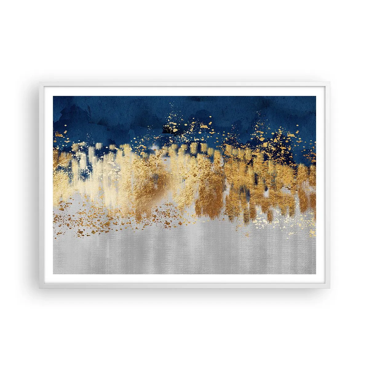 Plakat i hvid ramme - Moderne komposition med gnist - 100x70 cm