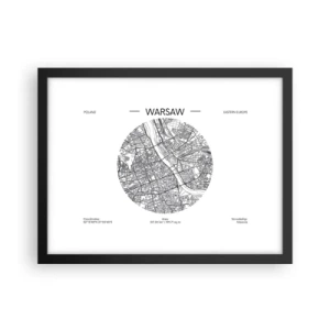 Plakat i sort ramme - Warszawas anatomi - 40x30 cm