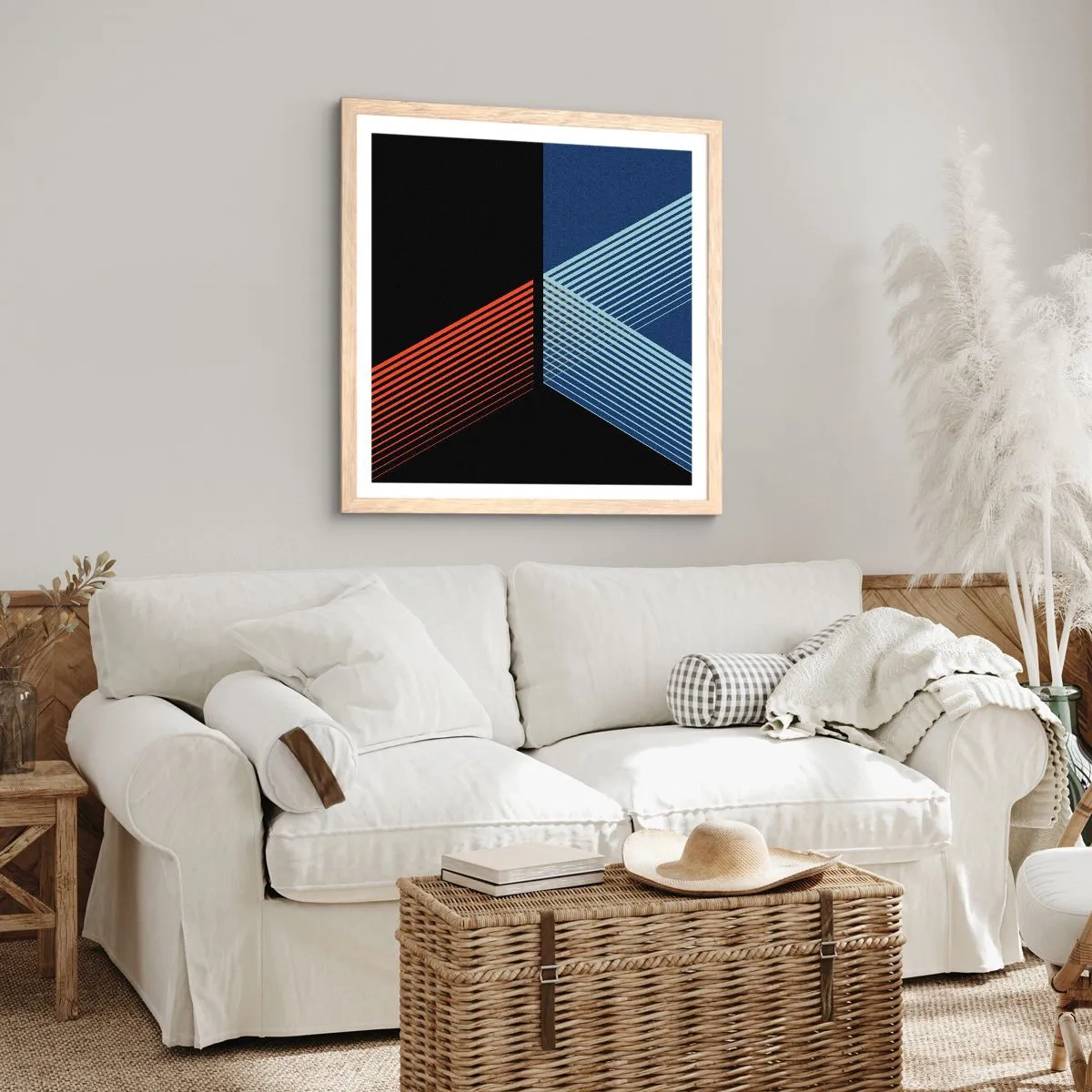 Plakat i ramme af lyst egetræ - En simpel historie - 50x50 cm