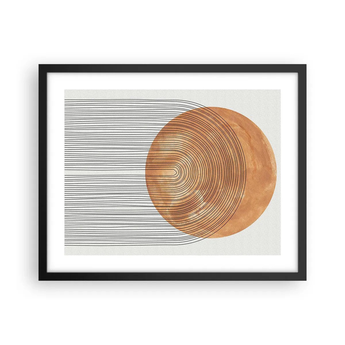 Plakat i sort ramme - En solrig komposition - 50x40 cm