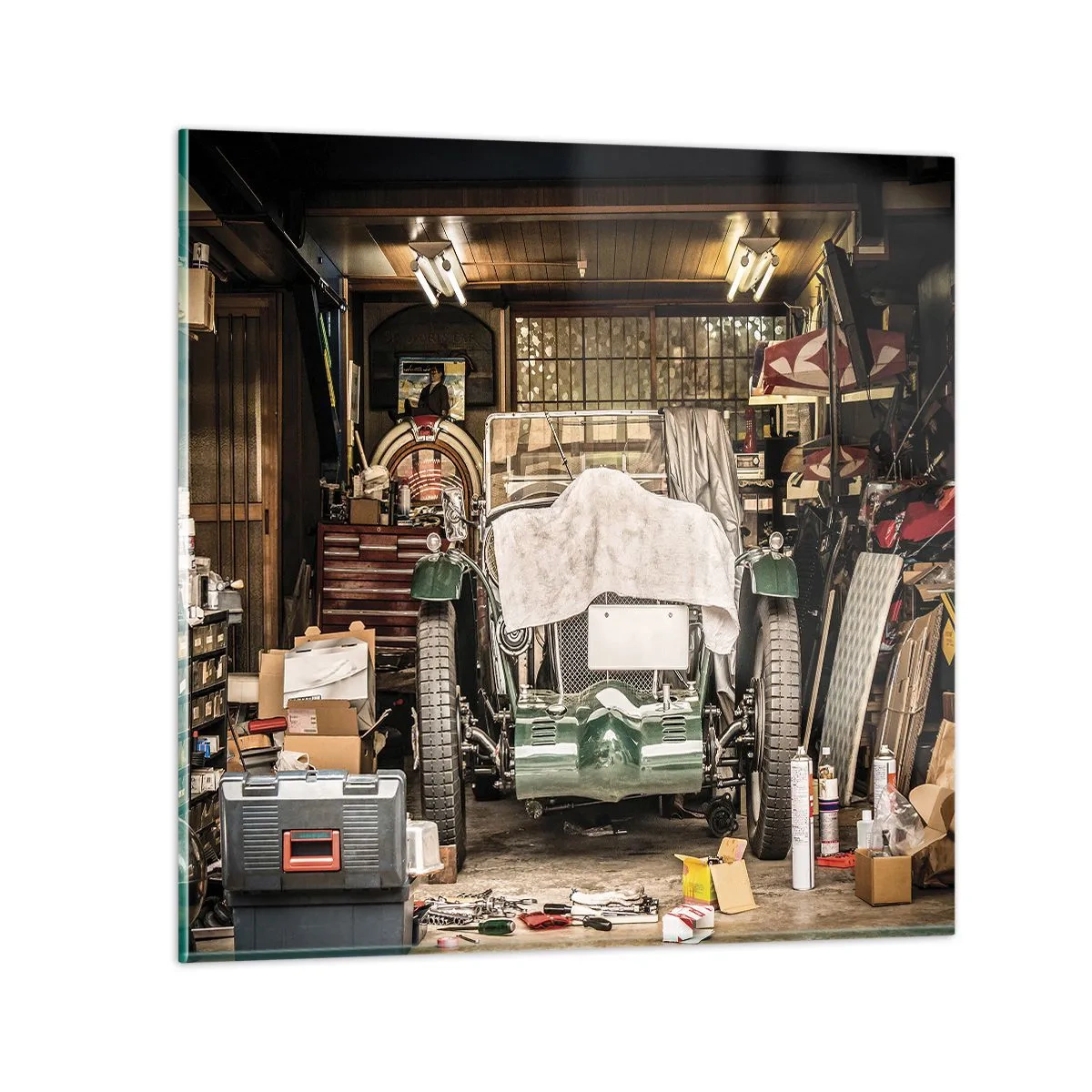 Billede på glas - Tilbage til fortiden - 60x60 cm