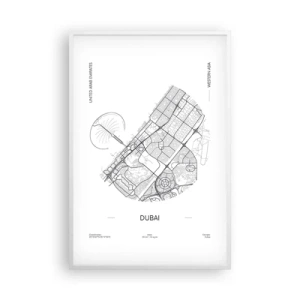Plakat i hvid ramme - Dubais anatomi - 61x91 cm