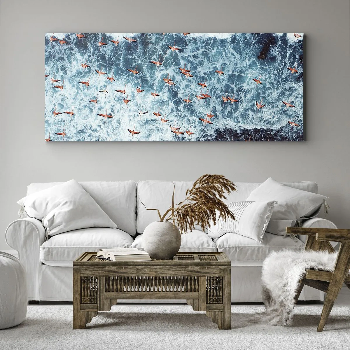 Lærredstryk - Billede på lærred - Parade ved havet - 120x50 cm