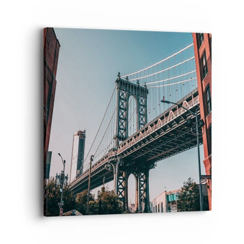 Lærredstryk - Billede på lærred - Over byens bølger - 40x40 cm