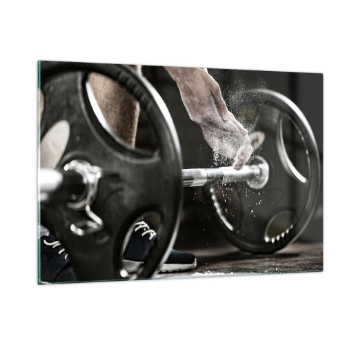 Billede på glas - Udfordringen er taget imod! - 120x80 cm