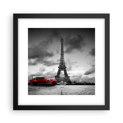 Plakat i sort ramme - For ikke så længe siden i Paris - 30x30 cm