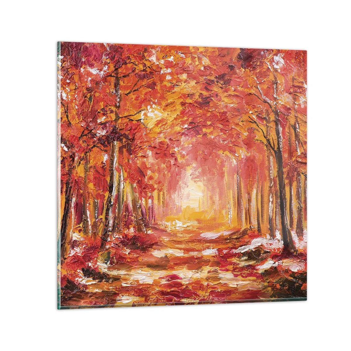 Billede på glas - Kobberskov - 40x40 cm